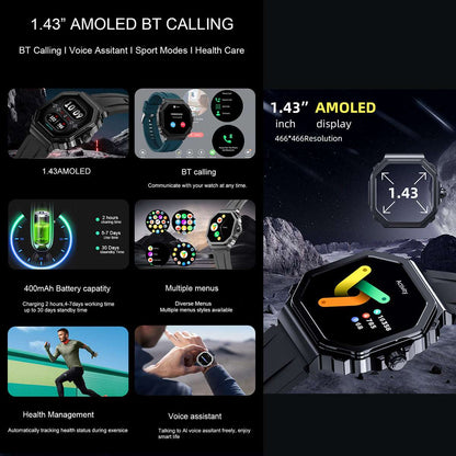ETERNITY Talking Smart Watch Fitness Tracker – AMOLED Screen, Heart Rate, Oximetry & Blood Pressure Monitoring