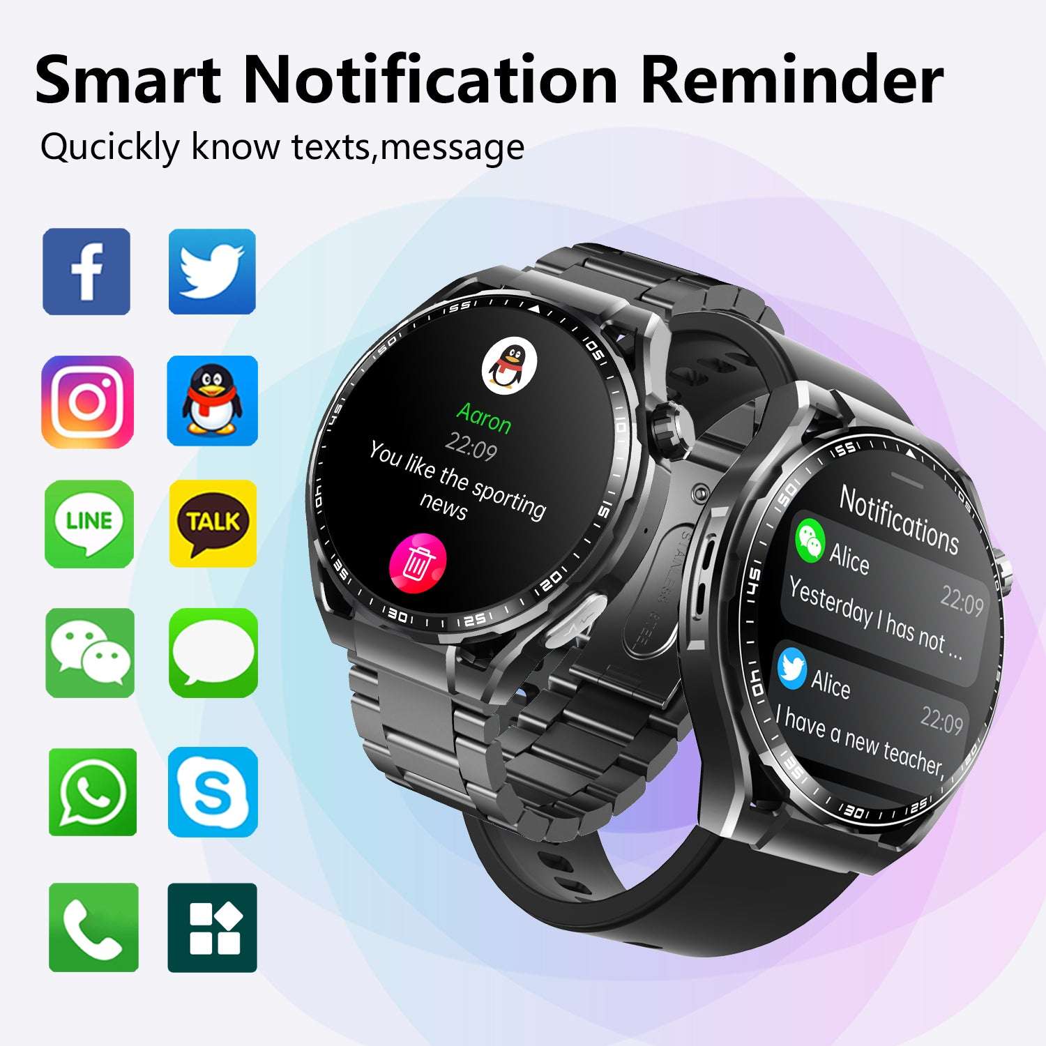 ETERNITY ECG Health Smart Watch – Heart Rate, Blood Oxygen Monitoring, Message & Weather Push, BT Call, Android Compatible
