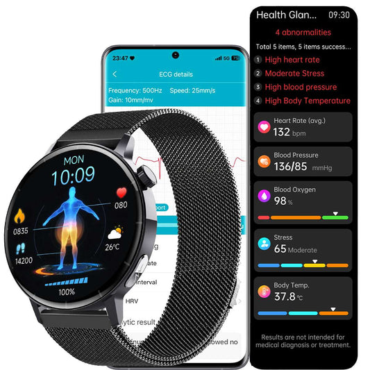 ETERNITY Health ECG Smart Watch – Heart Rate, Blood Oxygen, ECG Monitoring & Message Push