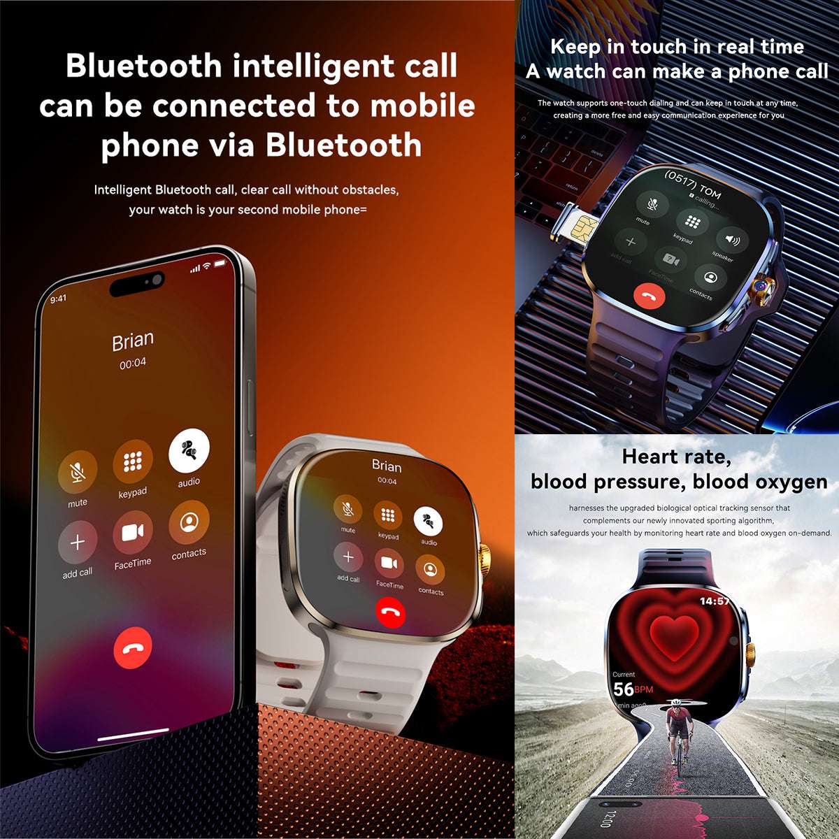 ETERNITY GPS Smart Watch with SIM Card – 480×480 Display, NFC Payment, BT Call & Health Monitoring