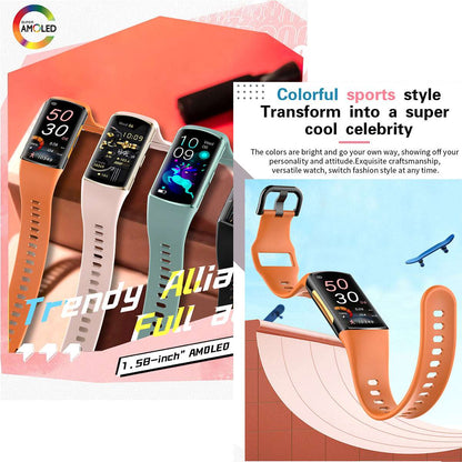 ETERNITY Sports AMOLED Smart Band – 1.58” Display, BT Call, Heart Rate Monitor & IP67 Waterproof