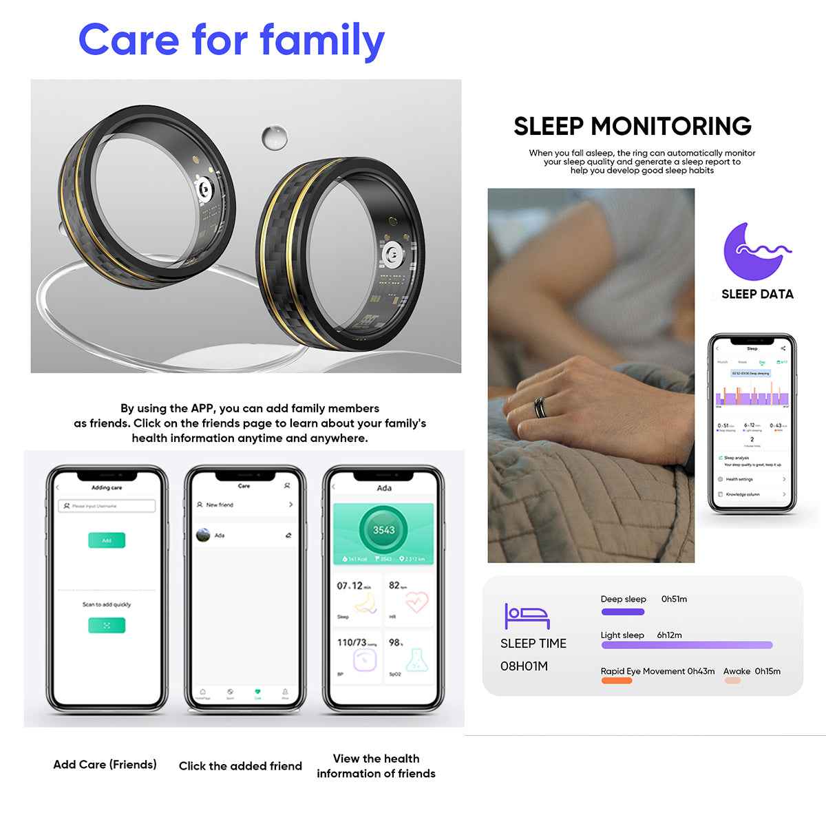 ETERNITY Crosshatch Smart Ring – Woven Texture Design, PPG Monitor, Health & Sleep Tracking, Fitness & Workout Tracking