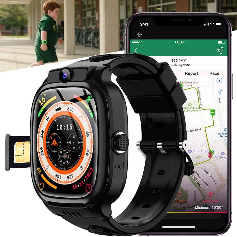 ETERNITY Kids Smart Watch with SIM Card – LBS & WiFi Positioning, Video Call, SOS Alarm, Camera & Step Counter