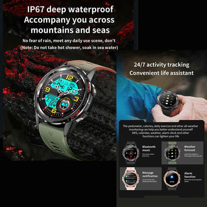 ETERNITY Outdoor Smart Watch – 24H SpO₂, Blood Pressure & Heart Rate Monitoring, Sedentary Reminder, Metal Design - Fitness T
