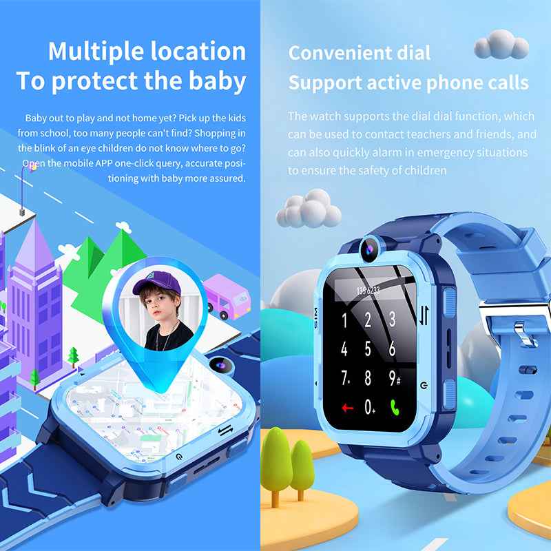 ETERNITY 4G Kids Smart Watch with SIM Card – LBS & WiFi Positioning, SOS Alert, Video Call, Camera & Step Counter