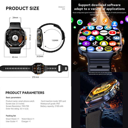 ETERNITY GPS Smart Watch with SIM Card – 480×480 Display, NFC Payment, BT Call & Health Monitoring - Fitness Tracker China Un