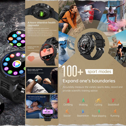 ETERNITY Outdoor Smart Watch with Flashlight – 3ATM Waterproof, Blood Pressure Monitor & AI Voice Assistant
