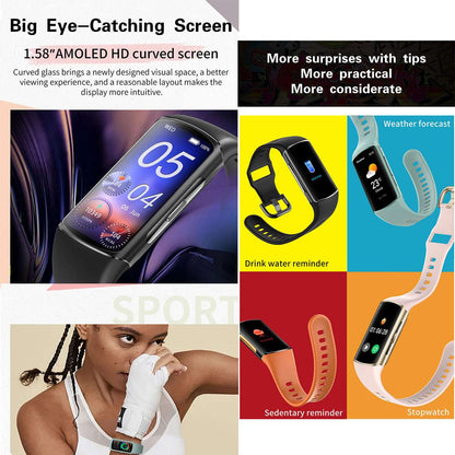 ETERNITY Sports AMOLED Smart Band – 1.58” Display, BT Call, Heart Rate Monitor & IP67 Waterproof