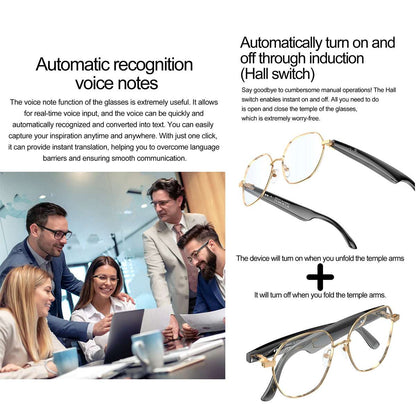 ETERNITY AI Translation Smart Glasses – OLED Display, Real-Time Interpretation in 100+ Languages, Music & Call for Business Use