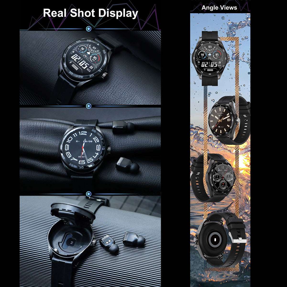 ETERNITY 2-in-1 Smart Watch With Earbuds – 320mAh Power Bank, 3H Playtime & Voice Assistant