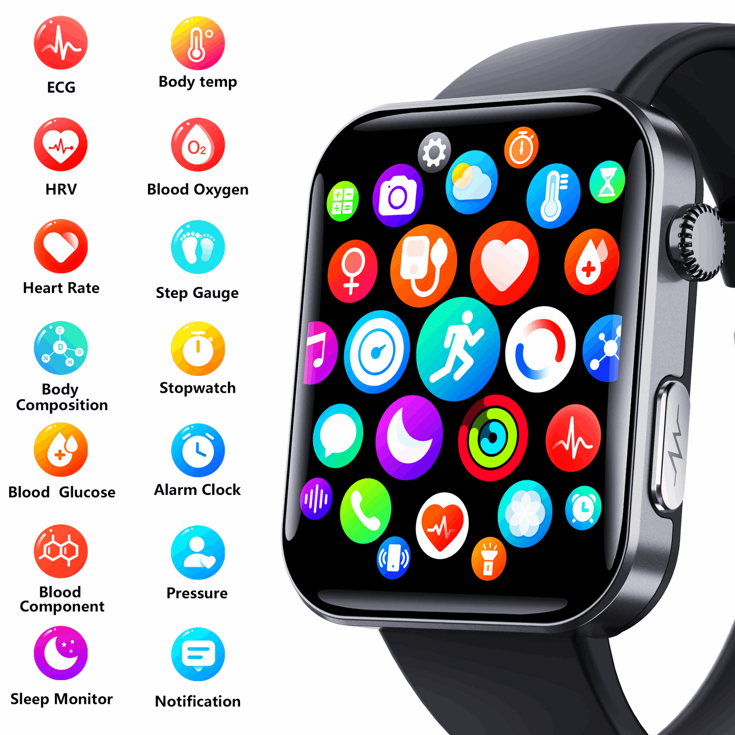 ETERNITY GPS Smart Watch – 2.1” Display, ECG Tracker, SOS Alarm, Voice Call & Waterproof Sport Watch