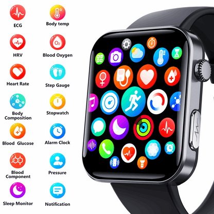 ETERNITY GPS Smart Watch – 2.1” Display, ECG Tracker, SOS Alarm, Voice Call & Waterproof Sport Watch