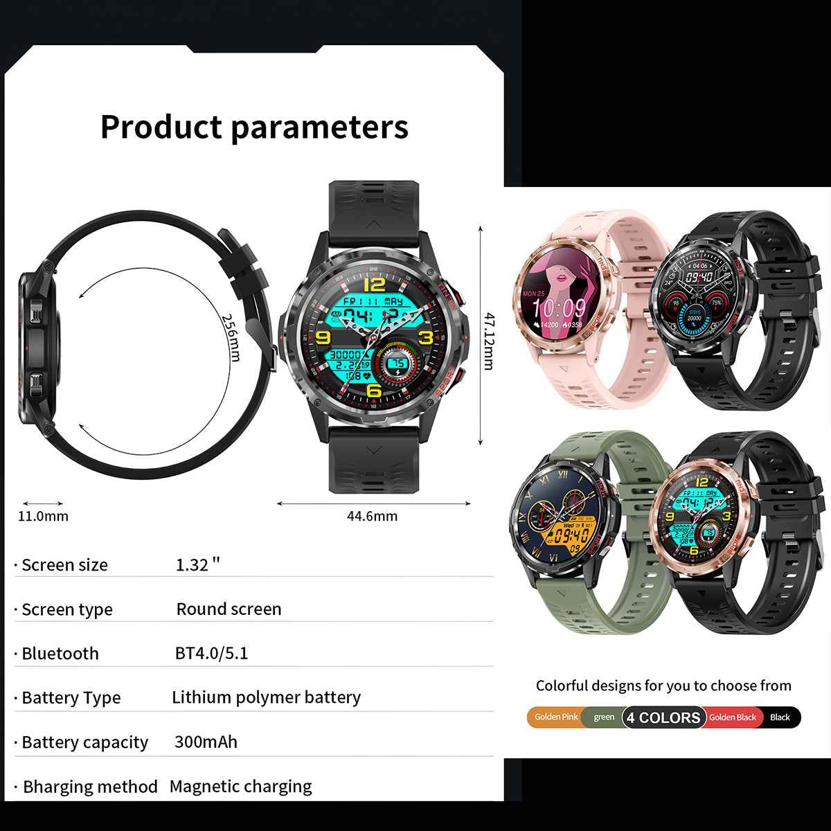 ETERNITY Outdoor Smart Watch – 24H SpO₂, Blood Pressure & Heart Rate Monitoring, Sedentary Reminder, Metal Design - Fitness T