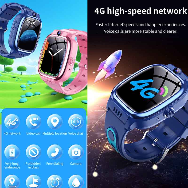 ETERNITY Kids Smart Watch with SIM Card – LBS & WiFi Positioning, Video Call, SOS Alarm, Camera & Step Counter