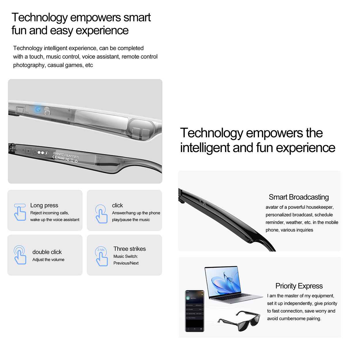 ETERNITY Multilingual AI Smart Glasses – Live Translation, Bluetooth, IP65 Waterproof - Fitness Tracker China Uncategorized (
