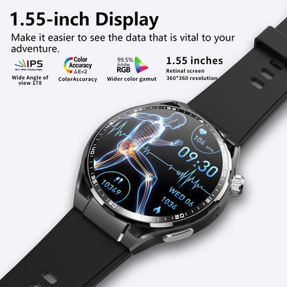 ETERNITY ECG Health Smart Watch – Heart Rate, Blood Oxygen Monitoring, Message & Weather Push, BT Call, Android Compatible