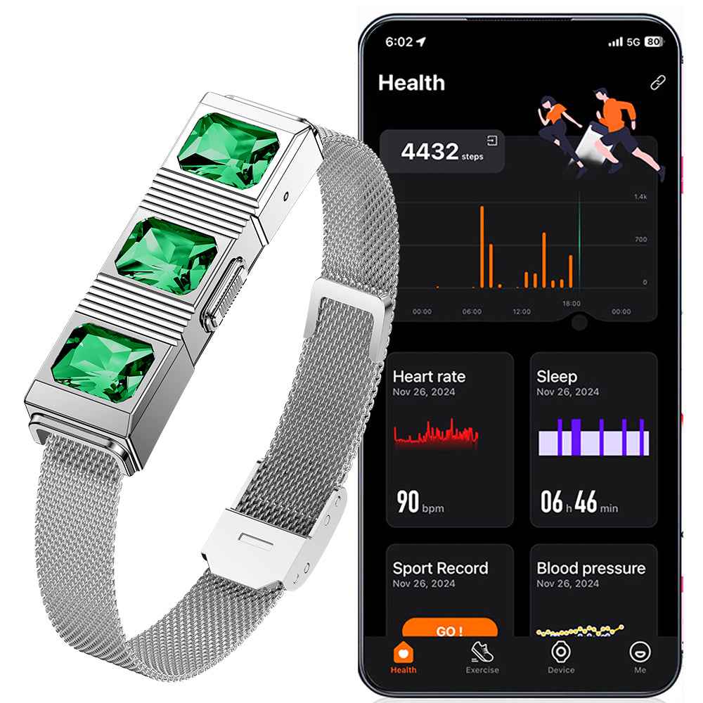 ETERNITY Smart Jewlery Fitness Tracker Bracelet – No Screen, 170 Workouts, Long Battery, Health Monitor