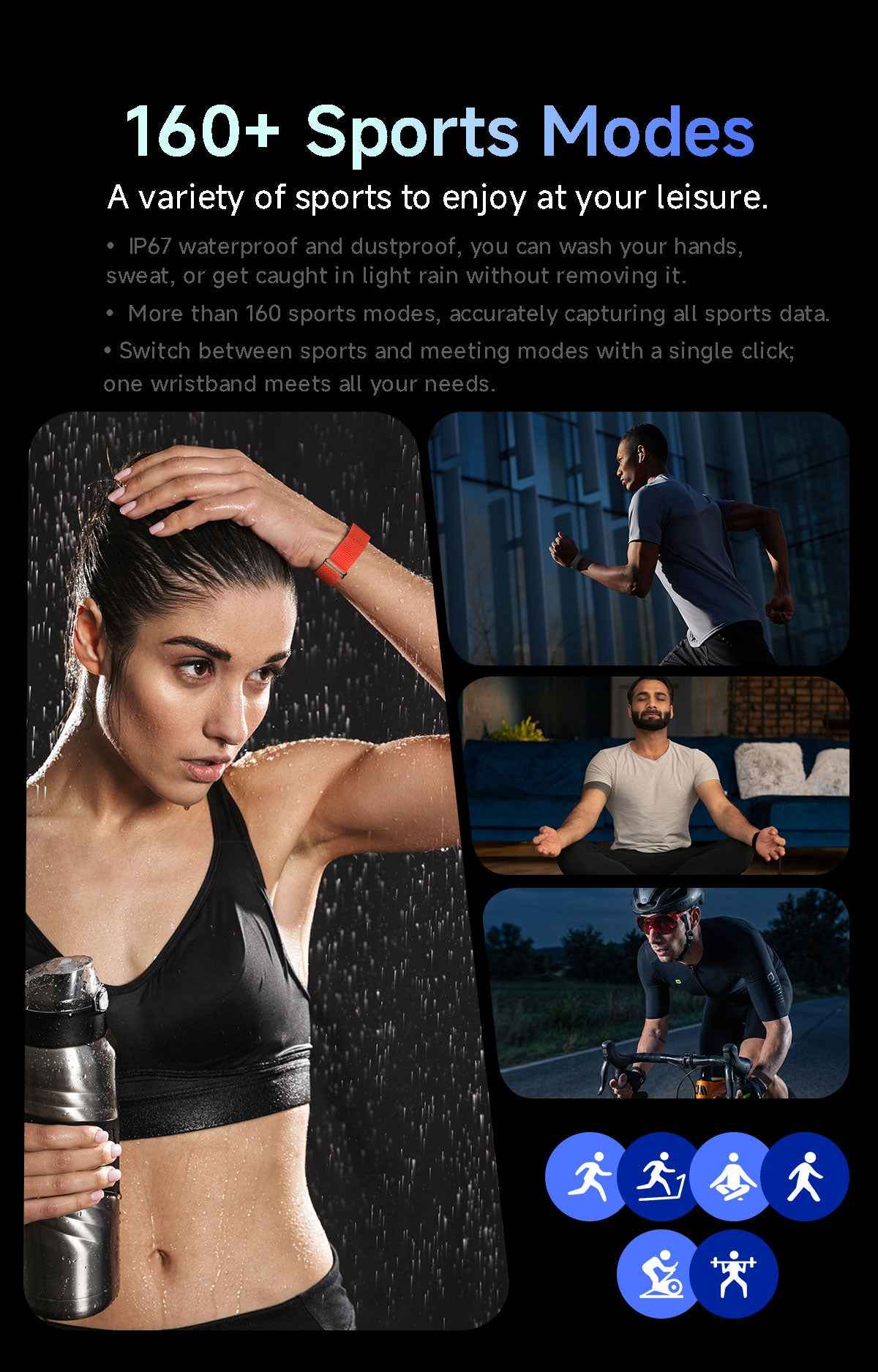 ETERNITY No Screen AI Recording Smart Band with 1GB Storage and Nylon Strap | ETQ16