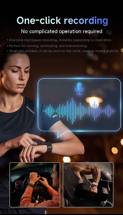 ETERNITY No Screen AI Recording Smart Band with 1GB Storage and Nylon Strap | ETQ16