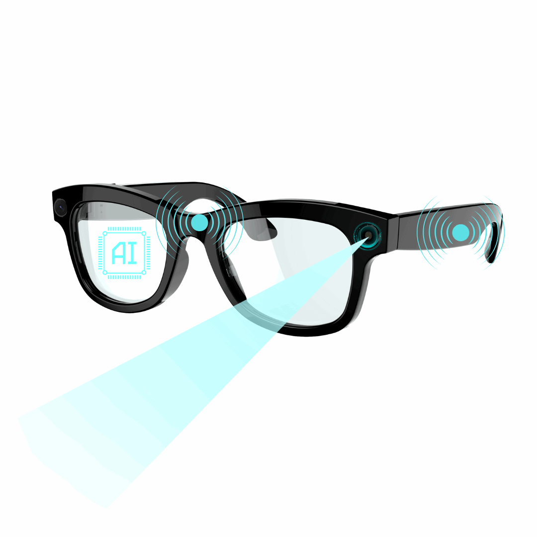 ETERNITY AI Smart Glasses With HD Camera – Air Conduction Sound, Hands-Free Calling, IP67 Waterproof & TR90 Frame