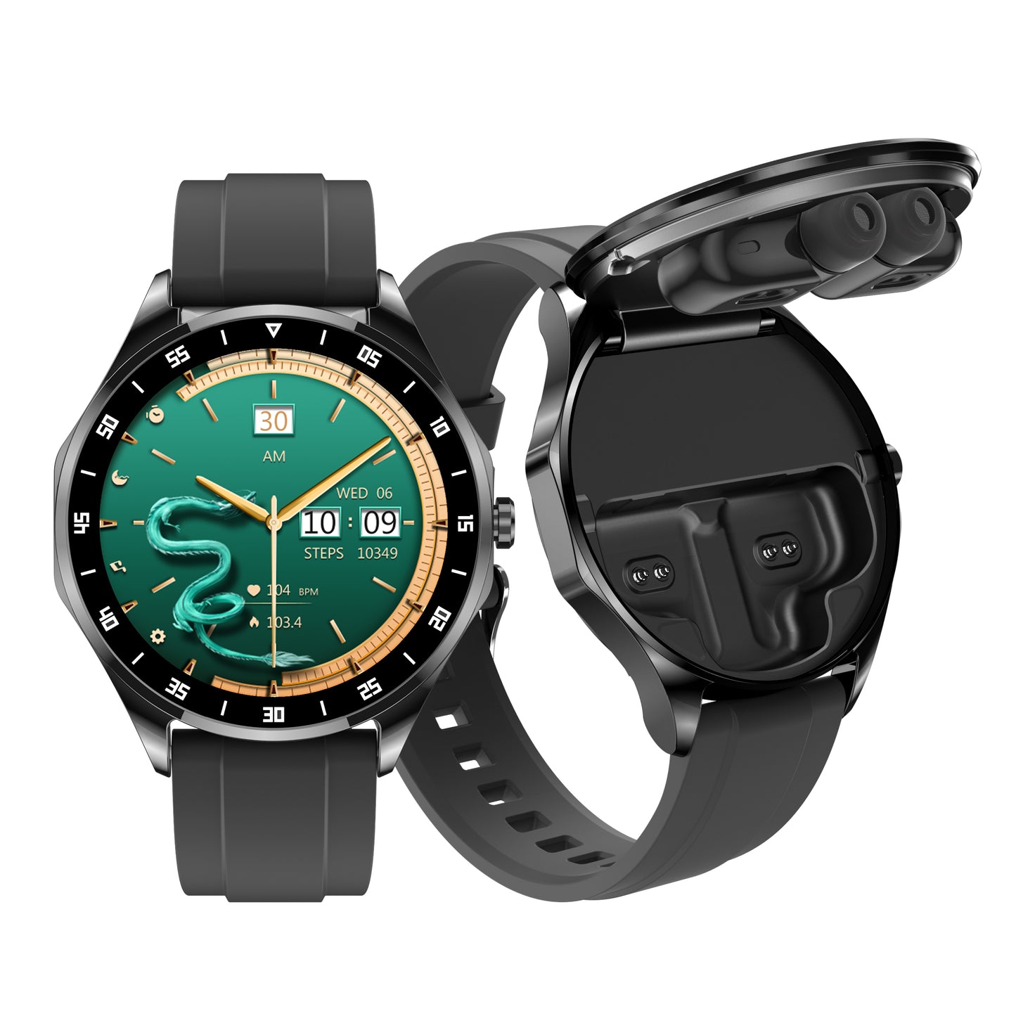 ETERNITY 2-in-1 TWS Smart Watch with Earbuds – AMOLED Display, Bluetooth, Heart Rate, Blood Pressure & SpO2 Monitor, IP67 - I