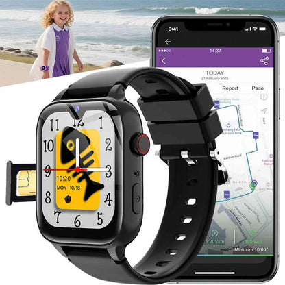  - ETERNITY Waterproof Kids Smart Watch with SIM Card – 4G Call, GPS Tracking, SOS Alarm, Camera, Weather & Step Counter - 