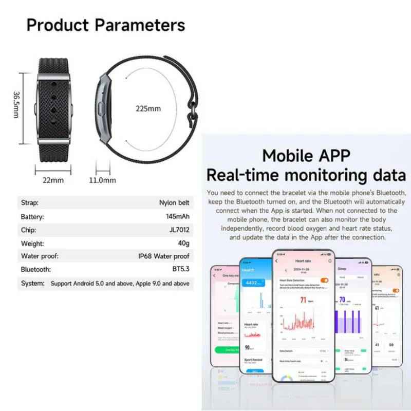 ETERNITY No Screen Fitness Tracker with Textured Band & Sleep Tracking | ETQ07-M