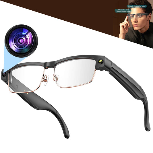 ETERNITY AI Smart Glasses with 8MP HD Camera – 1200P Recording, WiFi, Magnetic Charging & Dual Speakers (270mAh Battery)