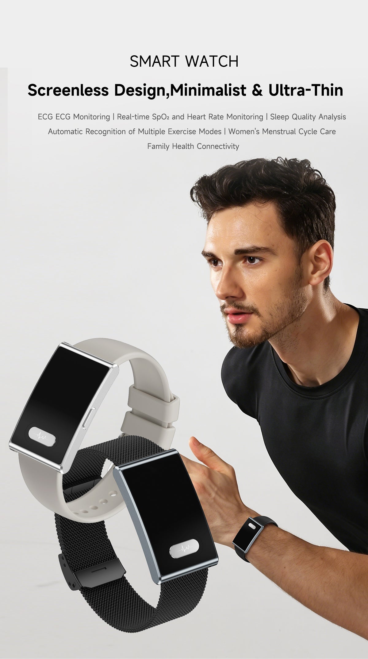 ETERNITY No Screen Advanced Health Tracker Band with Remote Care ECG and HRV | ETQ17
