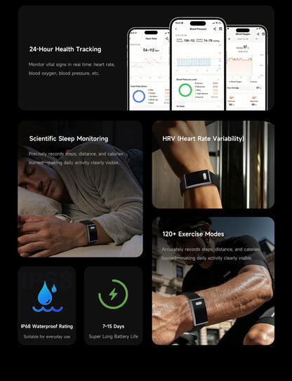 ETERNITY No Screen Advanced Health Tracker Band with Remote Care ECG and HRV | ETQ17