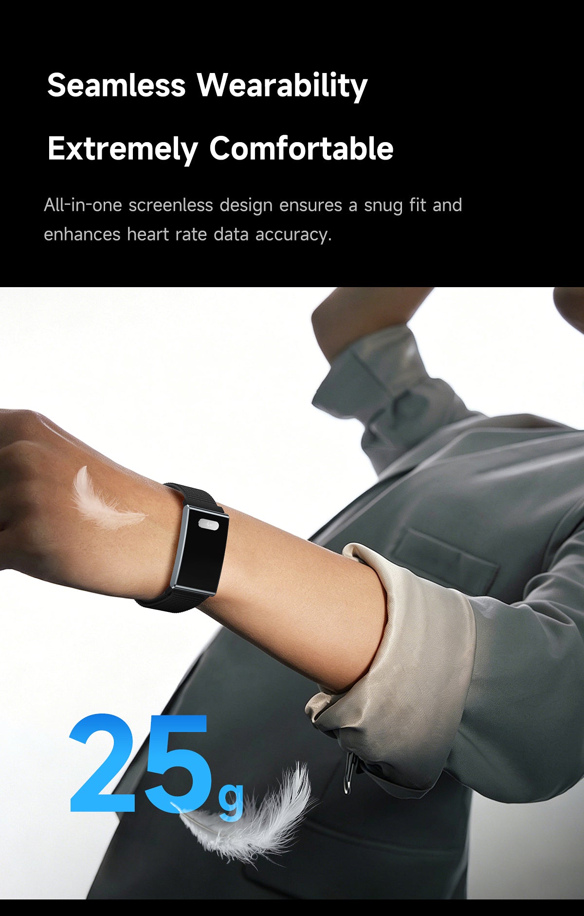 ETERNITY No Screen Advanced Health Tracker Band with Remote Care ECG and HRV | ETQ17