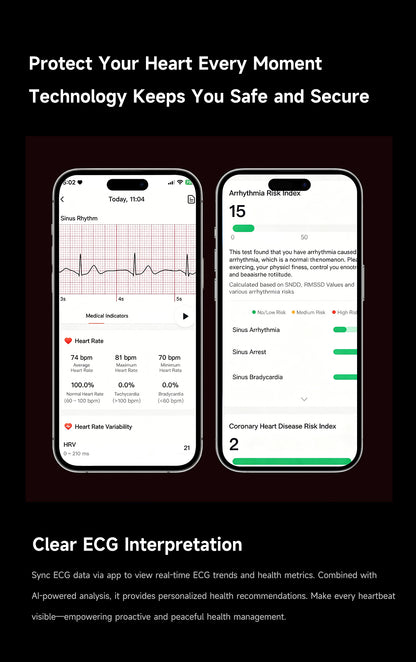 ETERNITY No Screen Advanced Health Tracker Band with Remote Care ECG and HRV | ETQ17