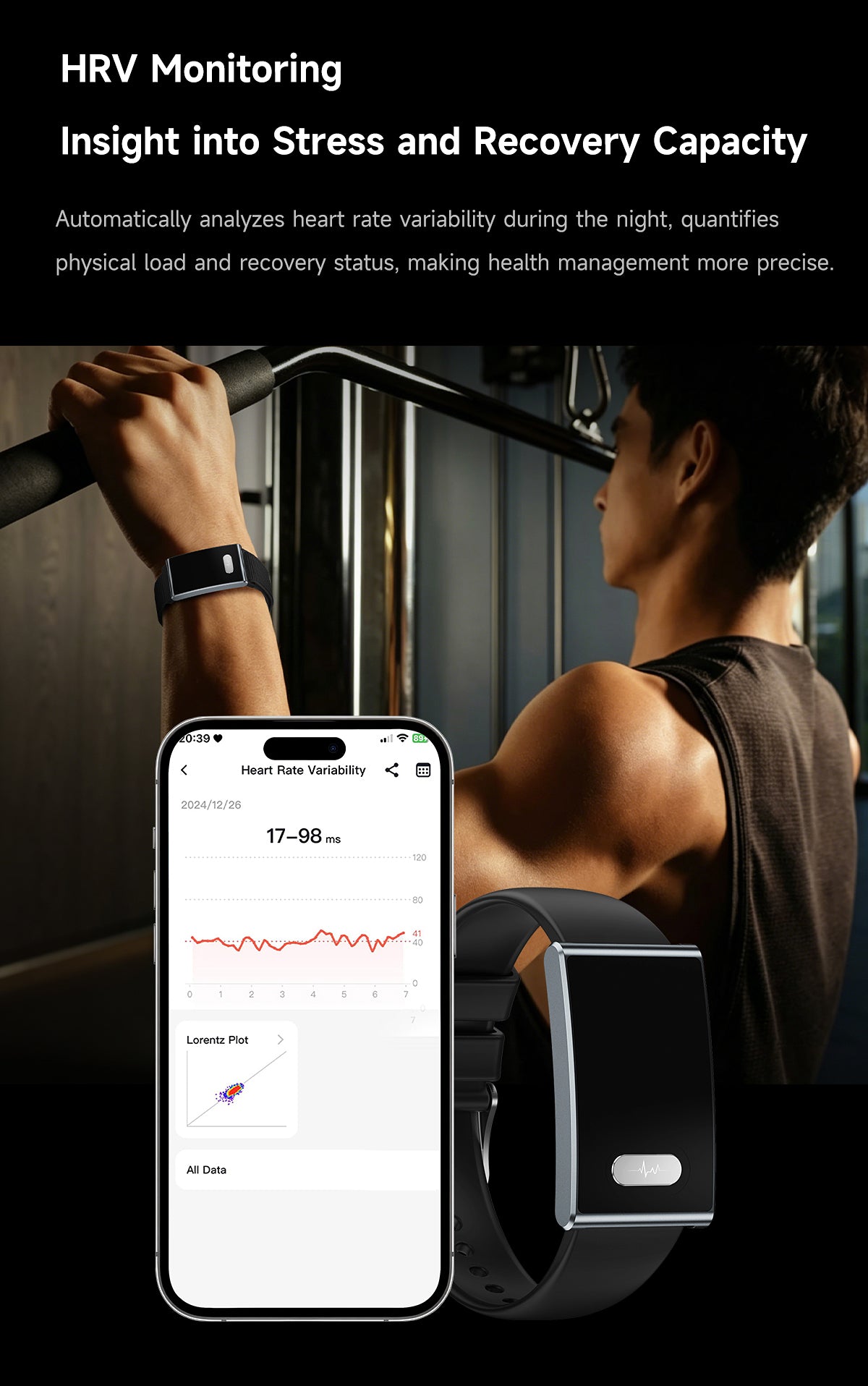 ETERNITY No Screen Advanced Health Tracker Band with Remote Care ECG and HRV | ETQ17
