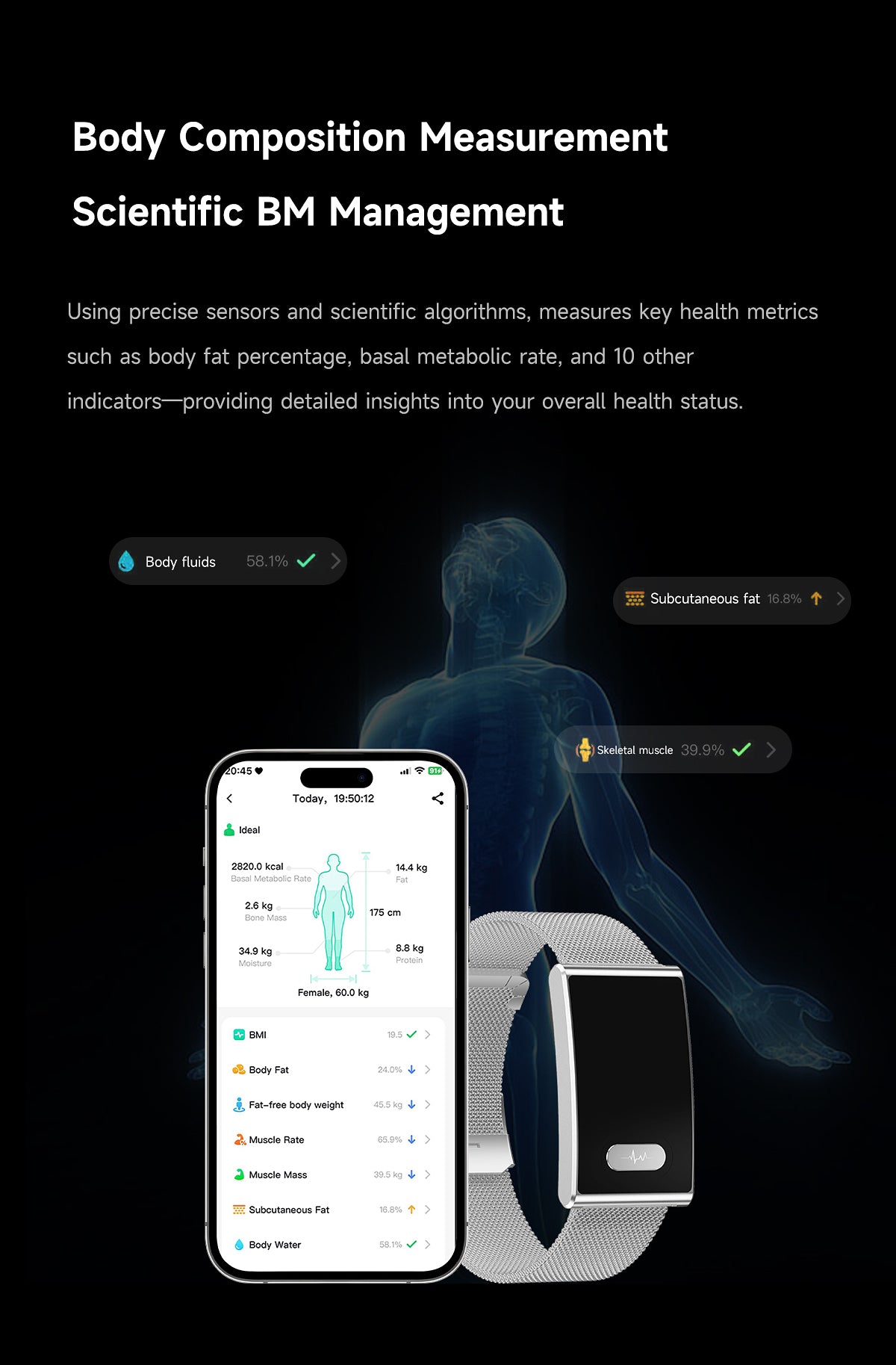 ETERNITY No Screen Advanced Health Tracker Band with Remote Care ECG and HRV | ETQ17