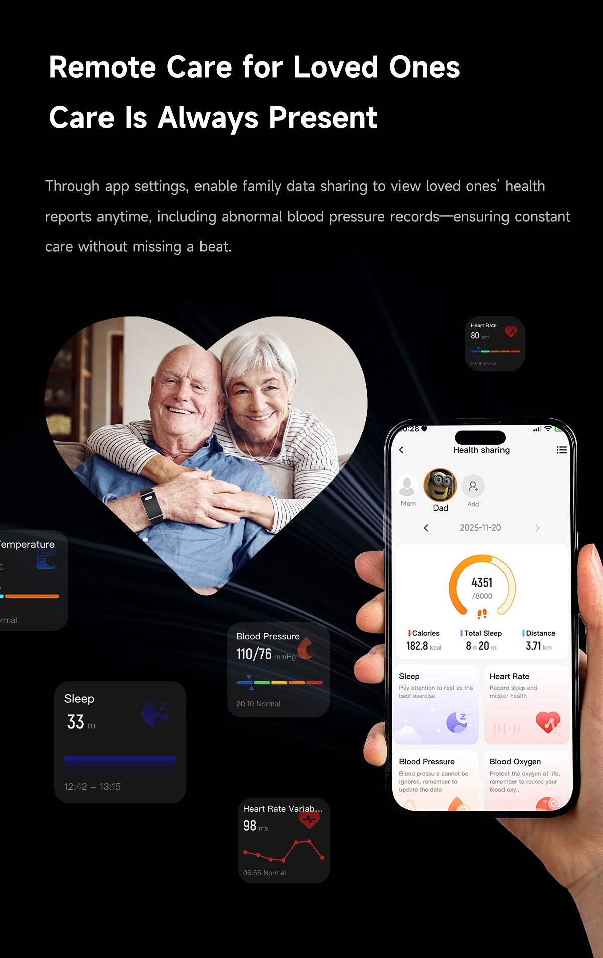 ETERNITY No Screen Advanced Health Tracker Band with Remote Care ECG and HRV | ETQ17