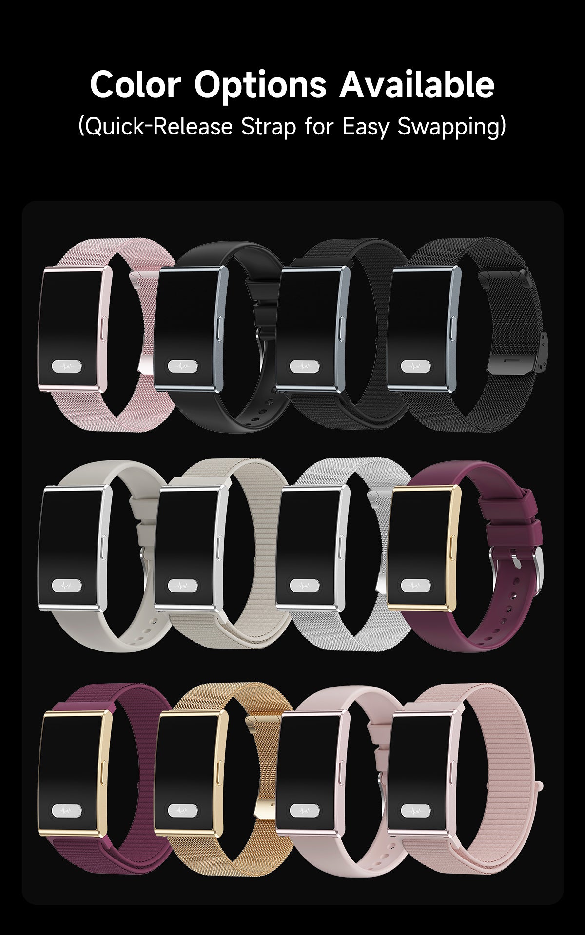 ETERNITY No Screen Advanced Health Tracker Band with Remote Care ECG and HRV | ETQ17