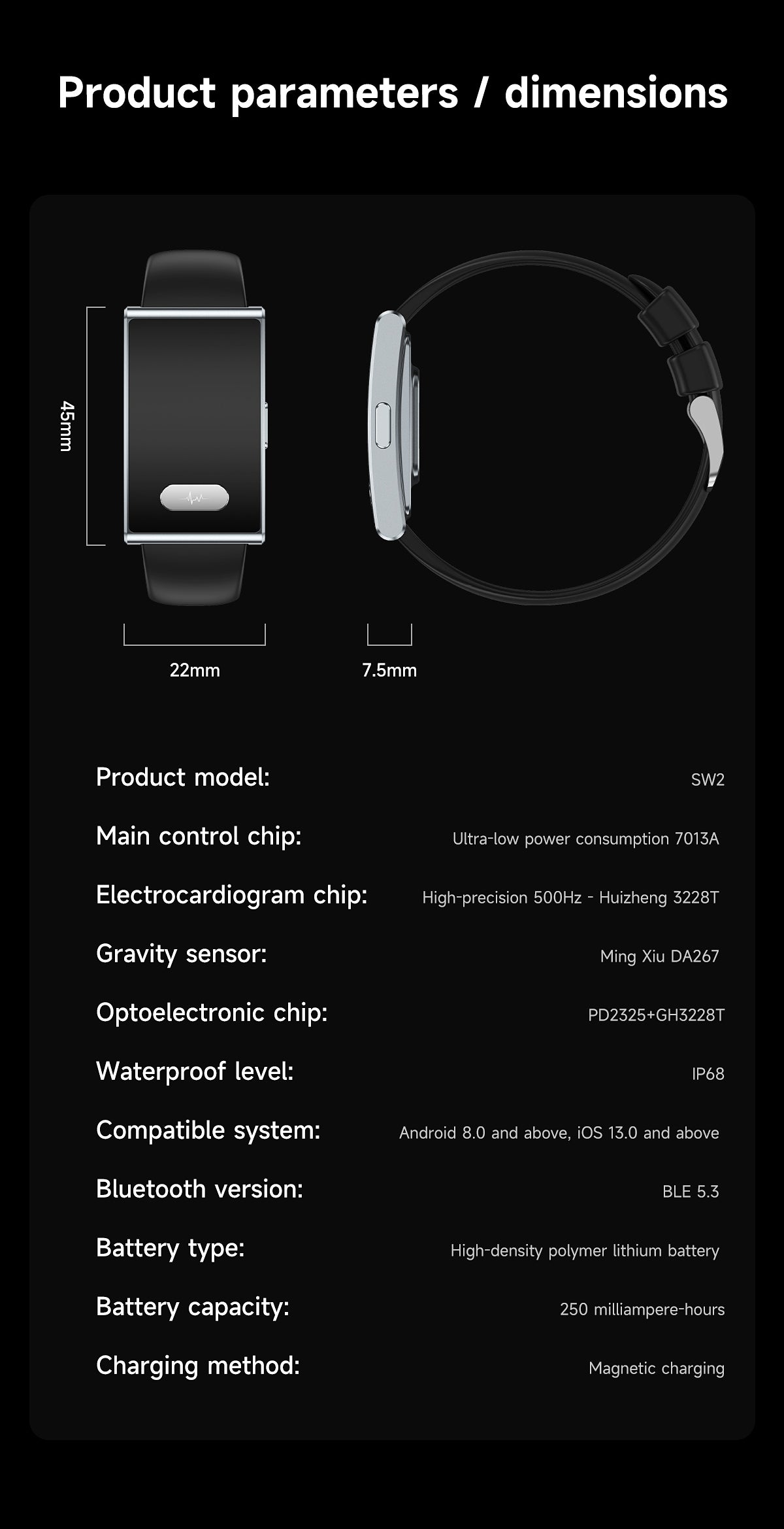 ETERNITY No Screen Advanced Health Tracker Band with Remote Care ECG and HRV | ETQ17